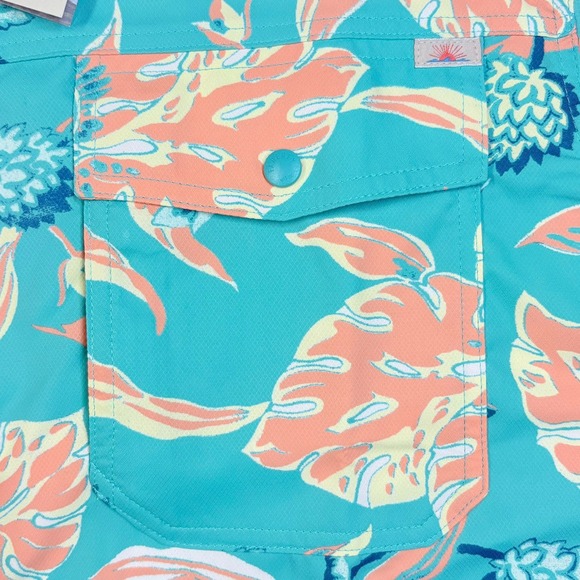 Faherty Shorelite Floral Button Down Shirt Mens M Ventilated Back NWT $148 - Picture 4 of 12